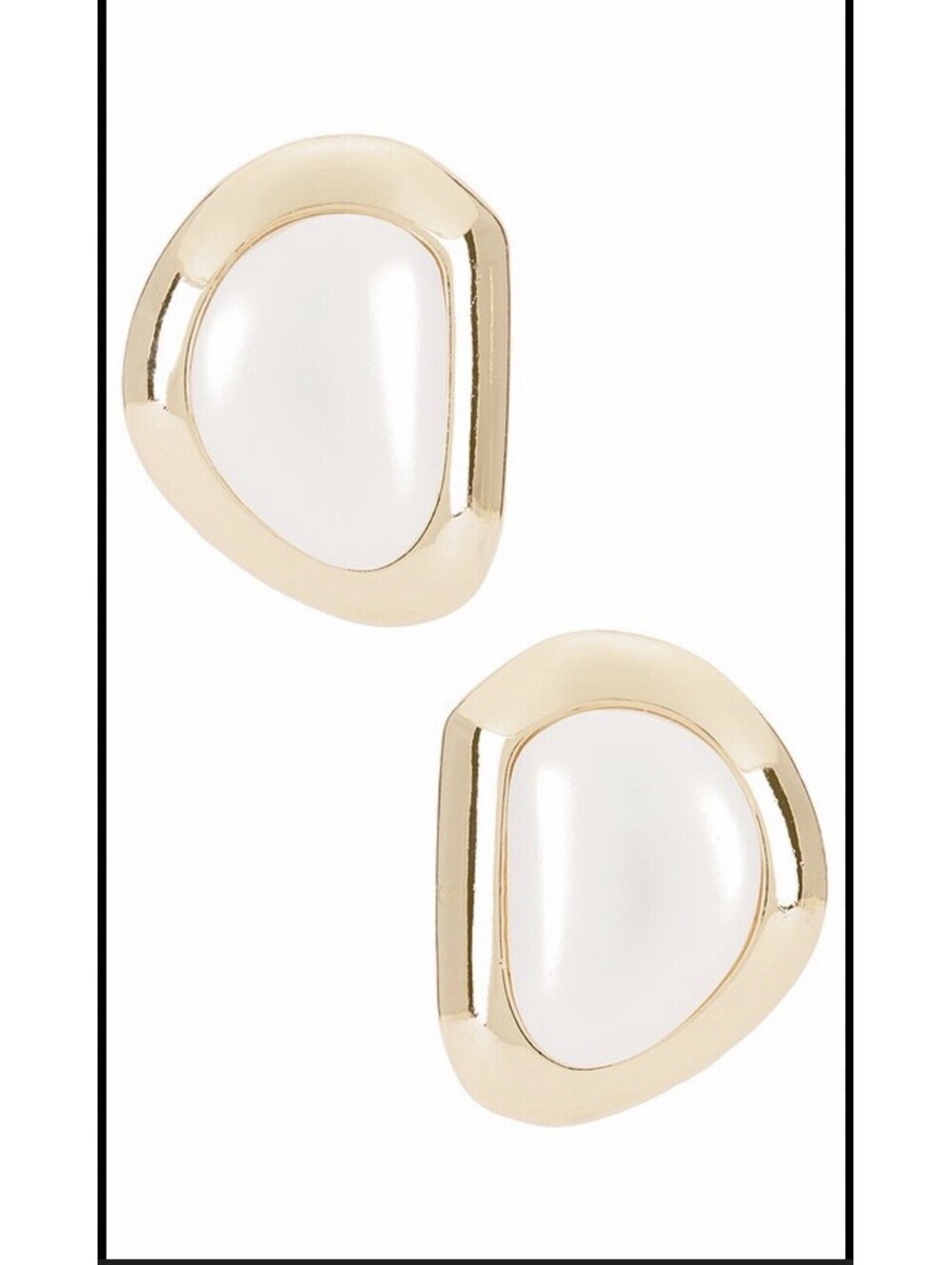 8 Other Reasons Gold pearl Diana Asymmetrical Stud Earrings Fashion (flaw)